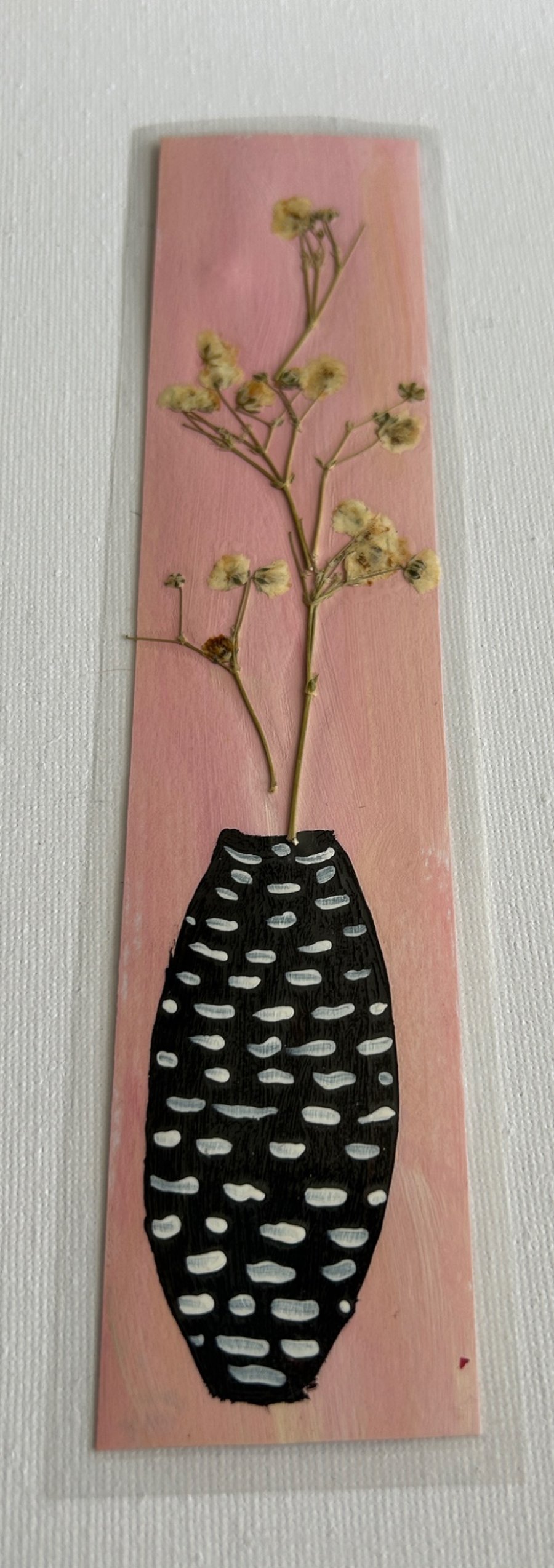 Hand painted bookmark original floral artwork.laminated
