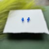Blue Acrylic Micro Lightning Stud Earrings