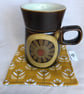 Set of 4 fabric reversible coasters, drink coasters, mats. - Image 3