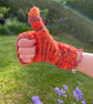 Banana silk Bonfire mittens , handknitted - Image 2