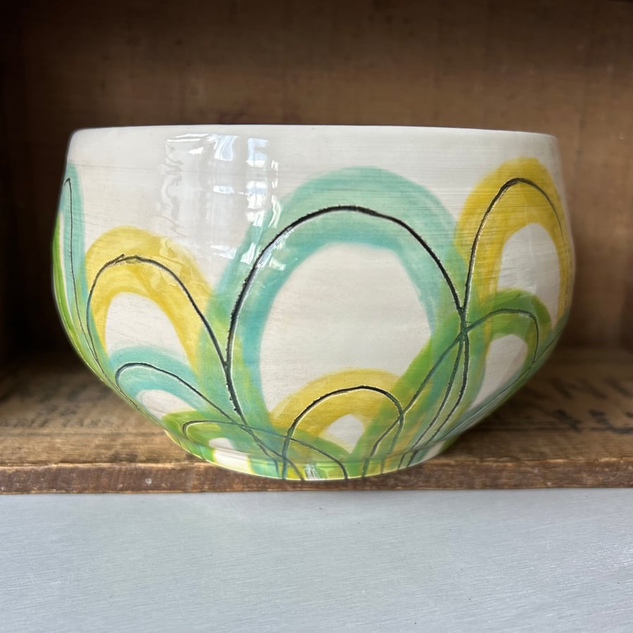 Unique ceramic pot slightly wonky