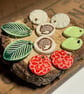 Set of five pairs of ceramic earring beads set 4
