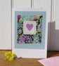 Hand-stitched heart card with cheerful Liberty tana lawn cotton background - Image 2