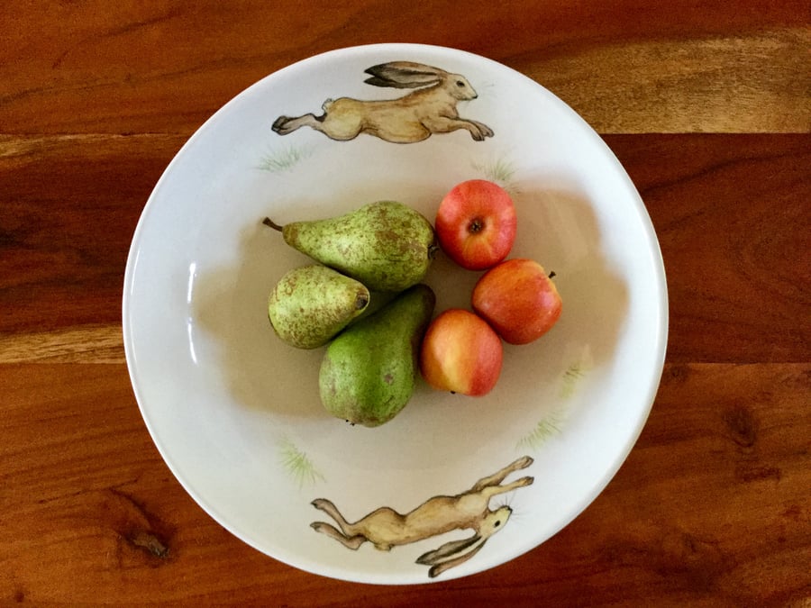 Running hare fruit bowl