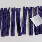 Zip, Pack of 10 purple 6" zips,  purple, zip, 6" zip, 15cm zip, nylon zip, 