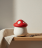 Red and White Toadstool Mushroom Shaped Trinket Pot - Whimsical Jewellery Box