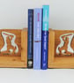 Wooden Cricketer Bookends - Oak - Image 1