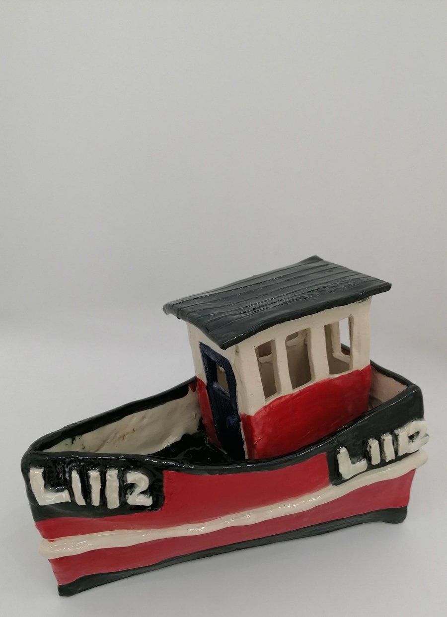 Ceramic Fishermans Boat