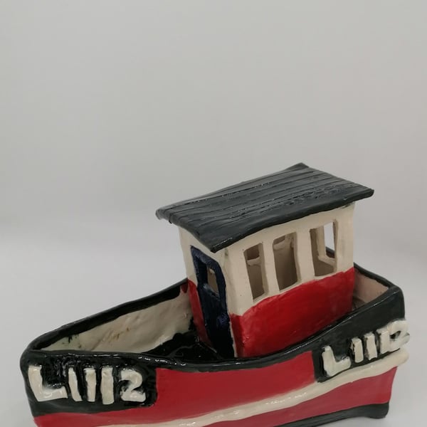 Ceramic Fishermans Boat