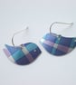 Bird earrings in blue and purple - Image 3