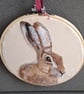 Needle Felted Hare picture Portrait  Handmade Wool Wall Art - Image 3