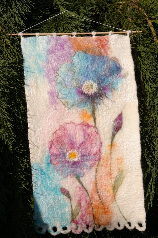 Handmade Felted Wool Wall Panel