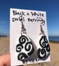 Black and White Swirl Earrings