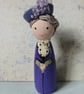 Dowager Countess of Grantham Violet Crawley wooden peg doll