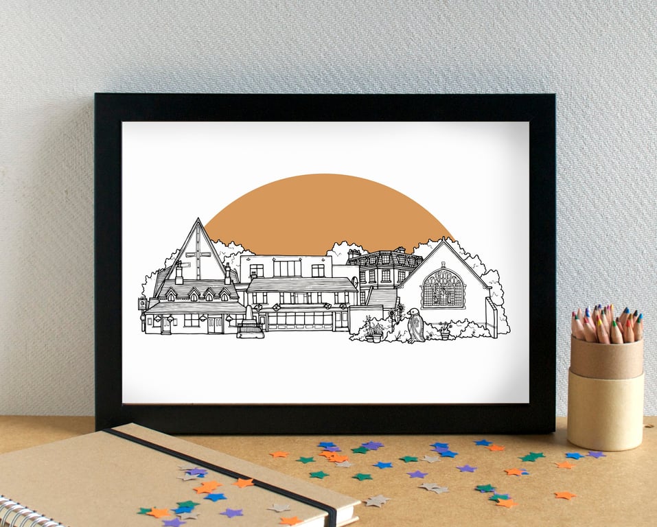 Hunt's Cross Liverpool Landmarks Skyline Art Print