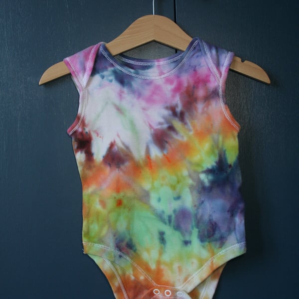 12-18 Months Rainbow Ice-Dyed Vest Top