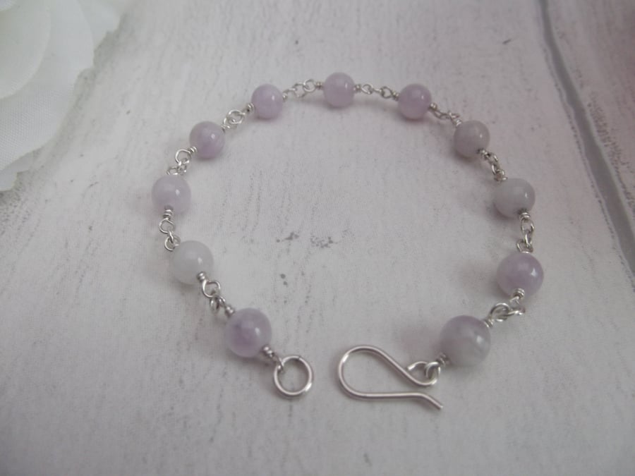 Lavender amethyst gemstone bracelet February Aquarius Pisces birthstone crown
