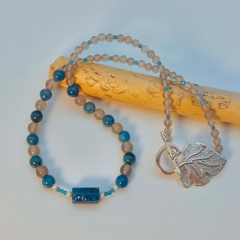 Apatite & Agate Necklace, Birthday, Anniversary, Mother's Day, Gifts For Her