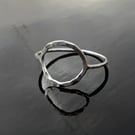Hammered hoop ring - Silver ring