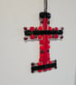 Fused Glass - Medium cross - Red and Black - Image 2