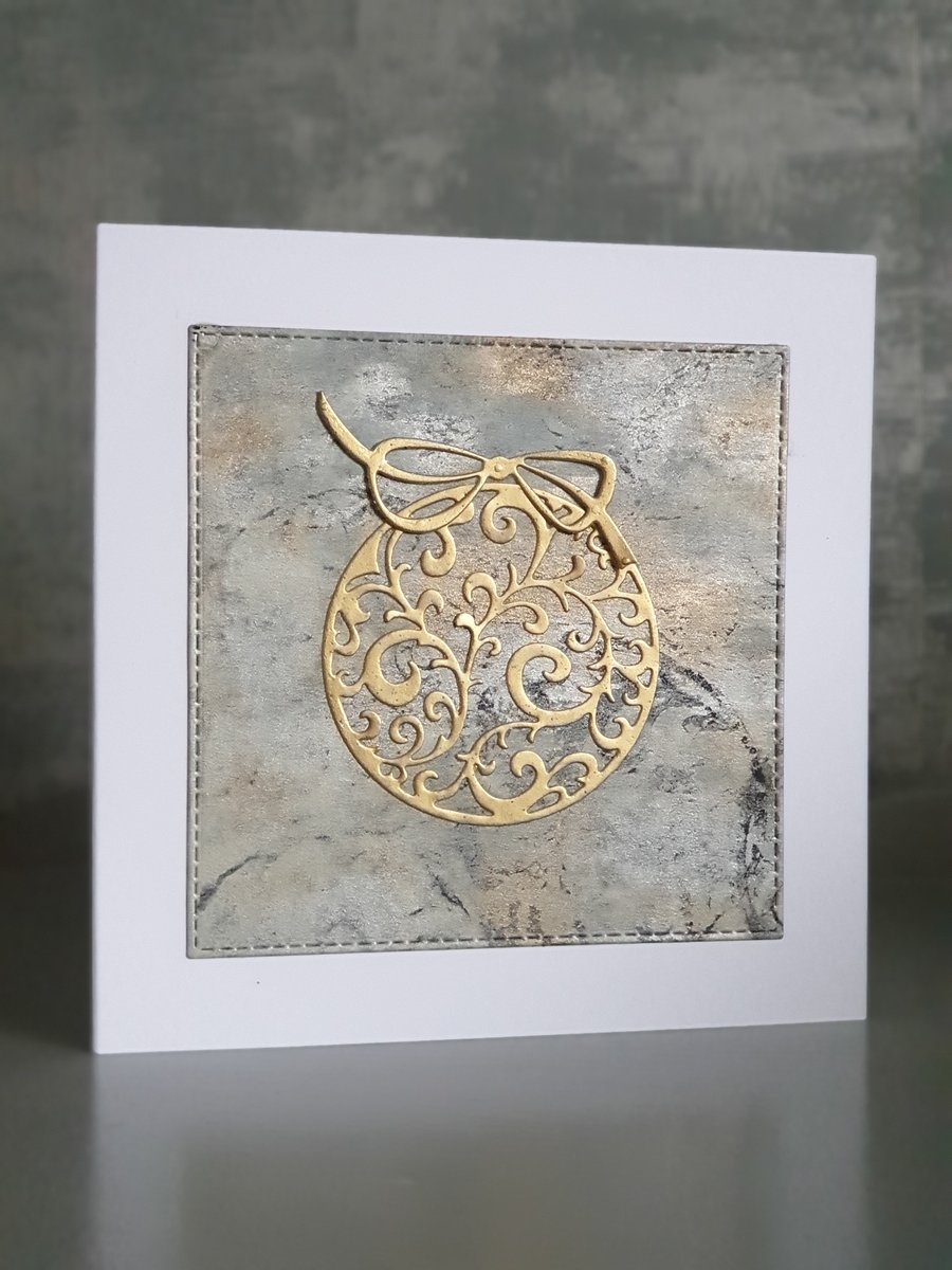 Gold Bauble Christmas Card 