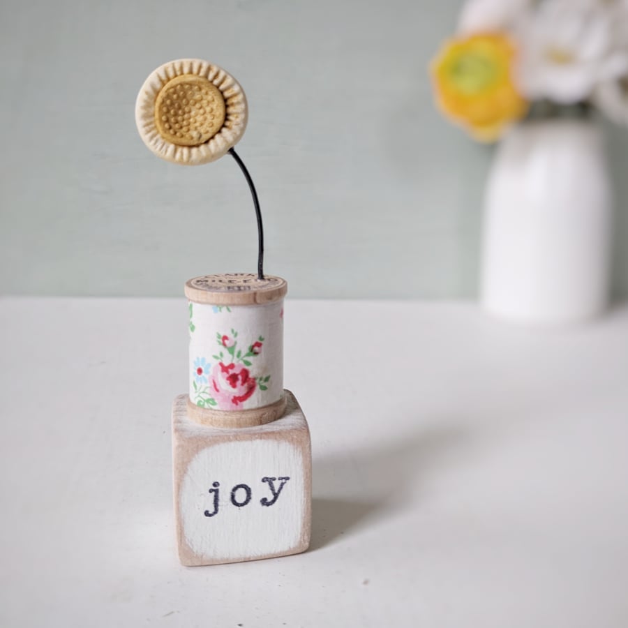 Clay Sunshine on a Teeny Vintage Bobbin 'joy'