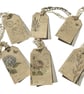 Set of Six Vintage Botanical Gift Tags. Handmade Layered Parchment Gift Tags - Image 4