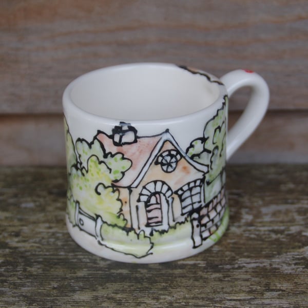 village scene children's mug