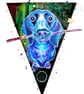 Space Dawg Blue Dachshund A6 Print Postcard & Kraft Brown Envelope - 'Balance'