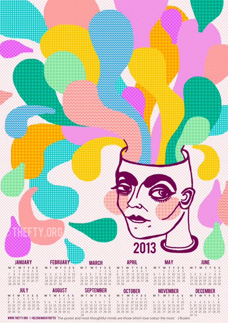 A2 Poster Calendar 2013 'Colour Lovers '