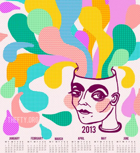 A2 Poster Calendar 2013 'Colour Lovers '