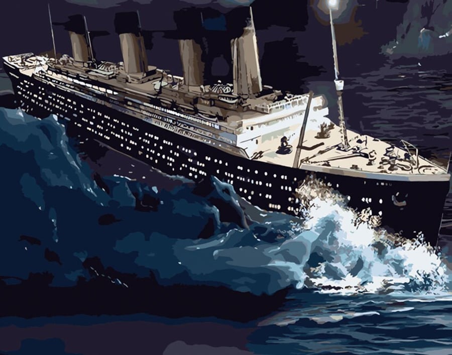 Syntego DIY Paint by Numbers for Adults, Titanic Boat Canvas Oil Acrylic Paintin