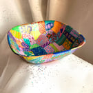 Hand painted bamboo bowl