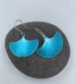 Turquoise aluminium ginkgo earrings