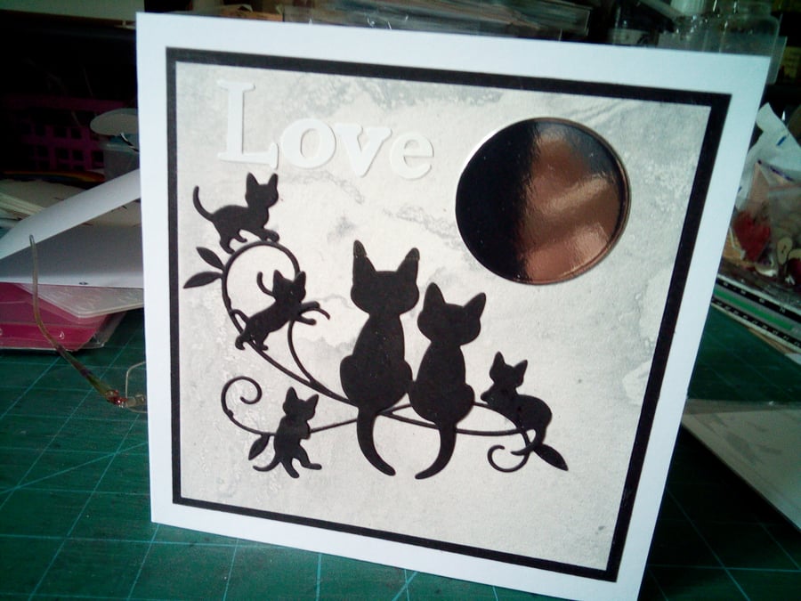 Cat family love card