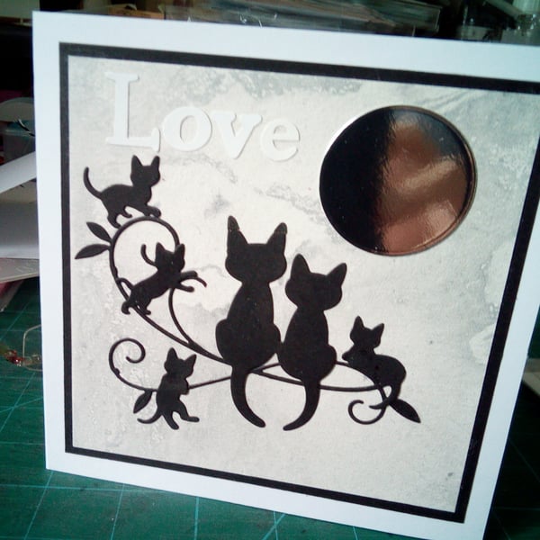 Cat family love card