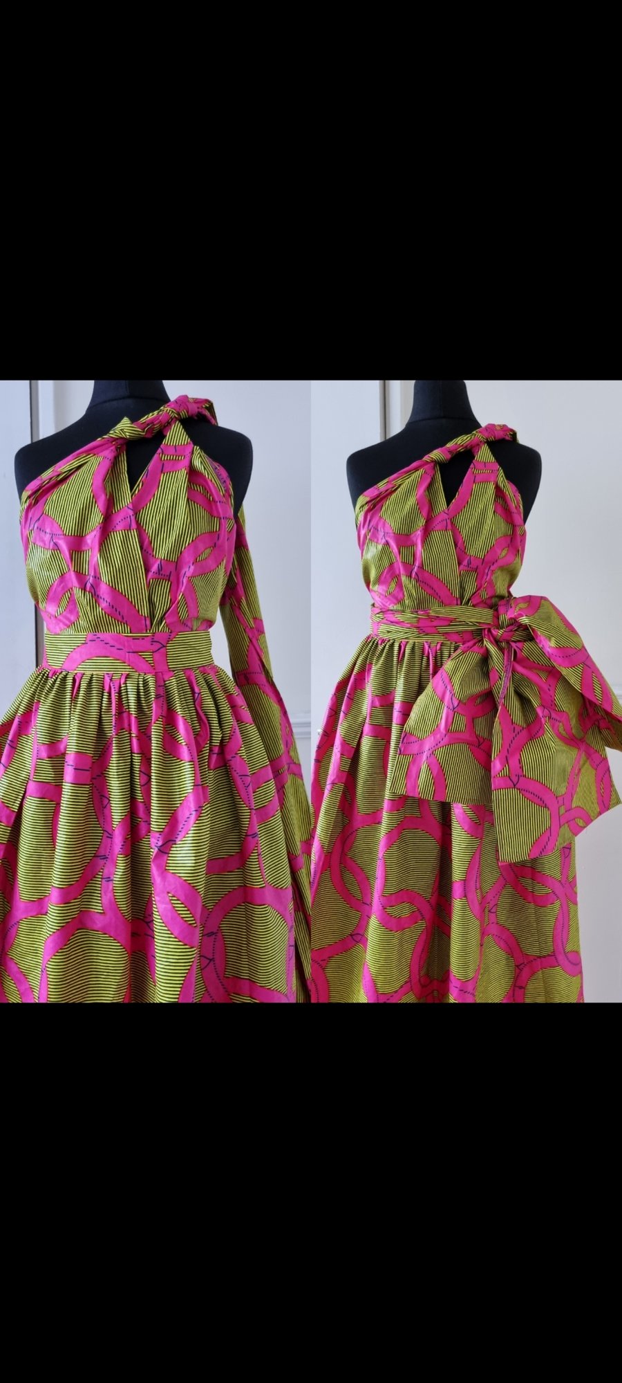 African Ankara Handmade Infinity Maxi Wrap Dress 