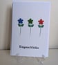 Brysia Wella Get Well Soon greetings card in Welsh with flower buttons  - Image 1