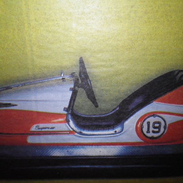  Dodgem Car 1950. A4 unframed , mounted, free hook & easel free shipping  1816