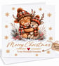 Personalised  Highland Cow Christmas Card – Custom Name & Relation - Image 3