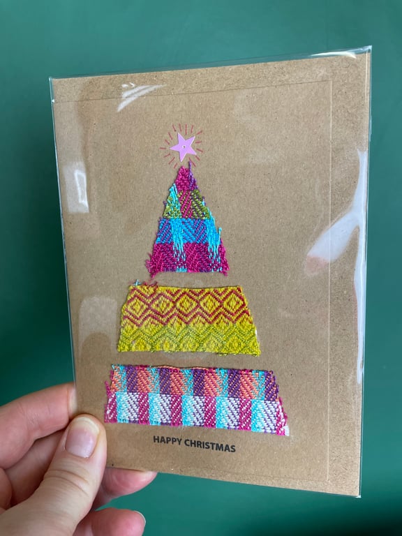 Hand Woven Christmas Card design 3