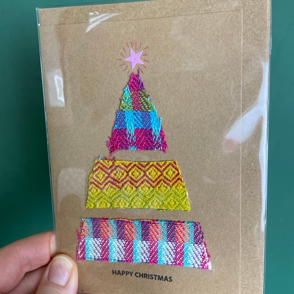 Hand Woven Christmas Card design 3