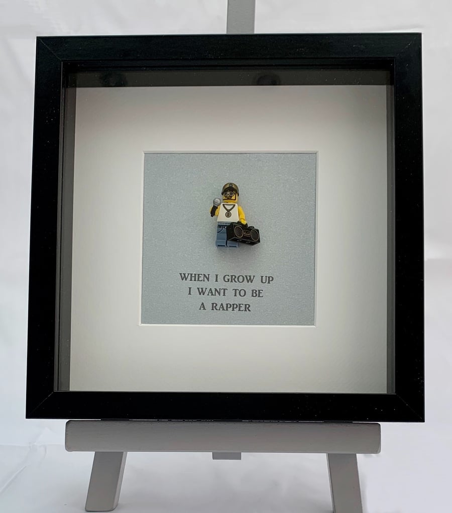 When I grow up I want to be..... A Rapper mini Figure framed picture 