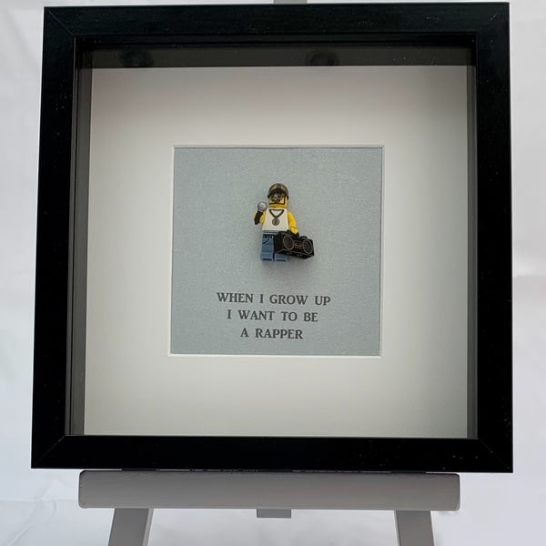When I grow up I want to be..... A Rapper mini Figure framed picture 