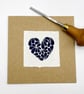 Mini Mussel Shells Heart Card - Original Lino Print