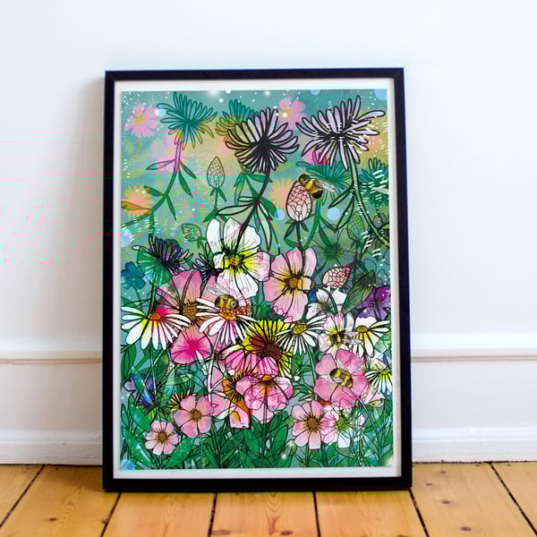 Summer Time A4 A3 Illustrated Fine Art Print