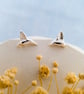 Recycled Silver Hummingbird Stud Earrings - Nature Inspired Bird Earrings - Image 6