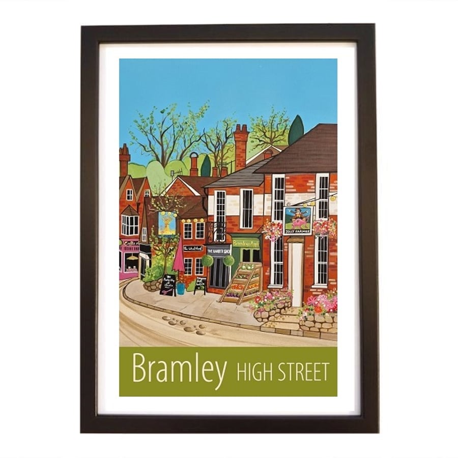 Bramley High Street travel poster print by Artist Susie West