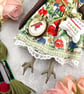 Bobbin,  A  Tiny Hand Embroidered Robin Folk Art Doll - Image 4