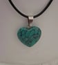Blue Howlite Heart Necklace - Handmade Howlite Gemstone Pendant - Image 2